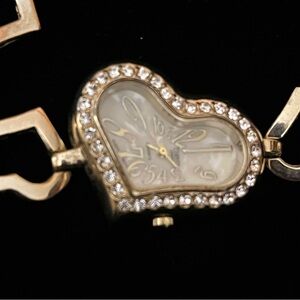 Figaro Couture Rhinestone Heart Women's Quartz Watch